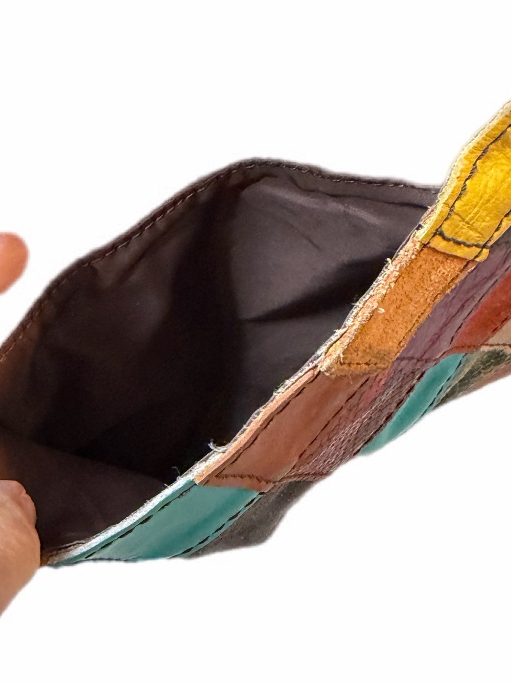 Wilsons Leather Multicolor Genuine Leather Patchwork Hobo Shoulder Boho Purse - Picture 9 of 10